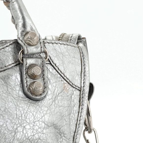 Balenciaga City Classic Studs Bag Leather Mini Silver - Picture 8 of 10